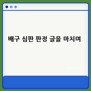 배구 심판 판정 글을 마치며