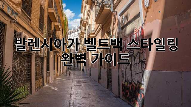 발렌시아가 벨트백 스타일링 완벽 가이드