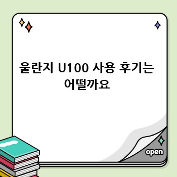 울란지 U100 사용 후기는 어떨까요