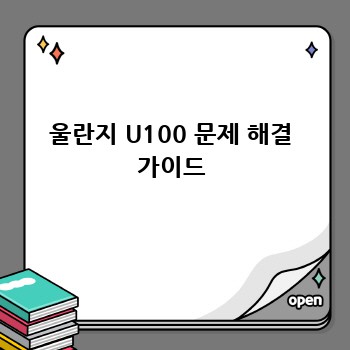 울란지 U100 문제 해결 가이드