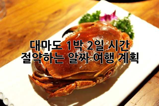 대마도 1박 2일: 시간 절약하는 알짜 여행 계획