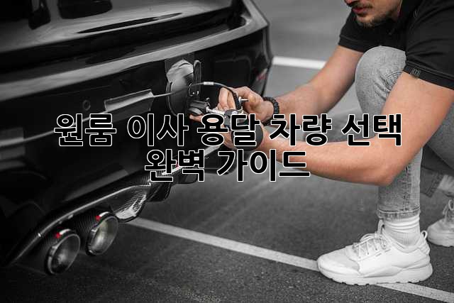 원룸 이사, 용달 차량 선택 완벽 가이드