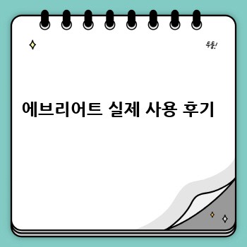에브리어트 실제 사용 후기 