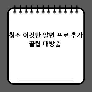  청소 이것만 알면 프로 추가 꿀팁 대방출