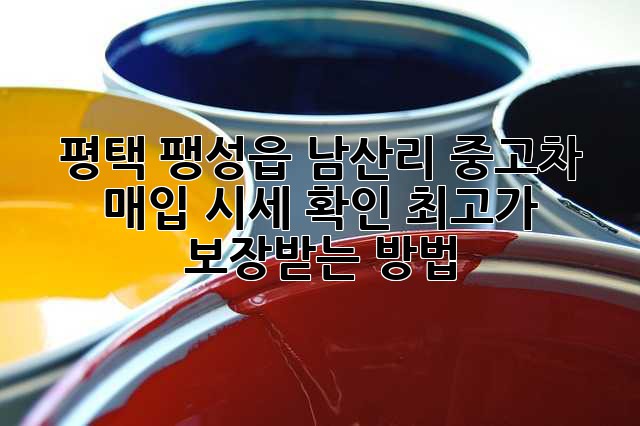 평택 팽성읍 남산리 중고차 매입 시세 확인! 최고가 보장받는 방법