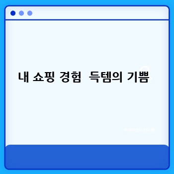 내 쇼핑 경험  득템의 기쁨 